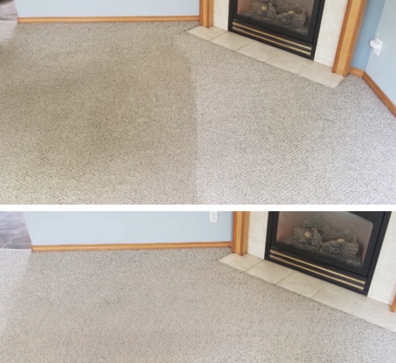 Before and after carpet cleaning result three